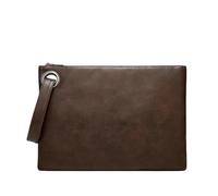 CNYUON Pochettes d'affaires pochette Vintage for hommes avec longue de grande capacité ceinture(Deep brown)