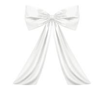 CNYUON Ruban en Satin, Grand nœud de Coquette Suspendu, Papillon géant, décoration fête d'anniversaire(White)