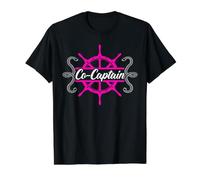 Co-Capitaine Sailor Nautical Chief Mate Mariner Shipmaster T-Shirt Graphique avec Valeur, Homme, Noir, M