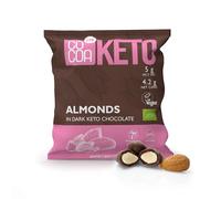 CO COA Amandes au Chocolat Noir Sans Sucre, paquet 70g - Célébration Chocolat Sans Gluten, Amandes enrobées Chocolat Céto, BIO et Vegan, Noix MCT, Sans OGM, Sans Huile de Palme, Sans Conservateurs