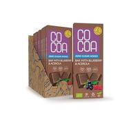 CO COA Chocolat Sans Sucre Aux Myrtilles BIO 10 X 40g - Bonbons Sans Sucre Ajouté à la Vitamine C - Collation KETO et Low Carb - Vegan et Sans OGM - Contient Inuline Prébiotique