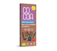 CO COA Chocolat Sans Sucre Aux Myrtilles BIO 40g - Bonbons Sans Sucre Ajouté à la Vitamine C - Collation KETO et Low Carb - Vegan et Sans OGM - Contient Inuline Prébiotique