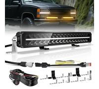 CO LIGHT Barre LED 21" 120W 26000LM Longue Portée 1200M IP68 Feux Anti-Éblouissement DRL Double Rangée 12V 24V pour Camion Tracteur 4x4 SSV Quad Homologué ECE avec Faisceau de Câblage