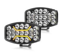 CO LIGHT Feux LED 10 Pouces 150W 70000LM Spot Flood Combo LED Camion Longue Portée avec Feux De Jour Ambre et Blanc Phare de Travail pour Camion 4x4 Tracteur BTP 12V 24V Certifié IP68 ECE 2 pièces