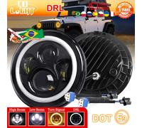 CO LIGHT-Lampe de sauna à LED pour moto, lumière de moto de voiture, yeux d'angle Halo, lampe de sauna, Lada Niva, Urban, tout-terrain, 4x4, Suzuki Samurai, 12V, 24V, 7 ", H4 Vert armée