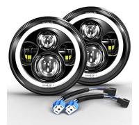 CO LIGHT Phare de 7 pouces 150 000 lm, certifié E, avec feu de croisement, feu de route Amber Halo, clignotant, feu de circulation diurne blanc (DRL), pour Defender VW T3 G Classe Wrangler TJ JK LJ