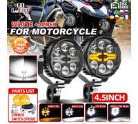 CO LIGHT - phares auxiliaires LED pour moto, 4.5 pouces, à intensité variable, multi-modes, lampe stroboscopique réglable, blanc ambre, halo DRL, faisceau haut et bas, pour vélo d'aventure Enduro 3inc