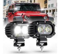 CO LIGHT Phares de Travail LED 12V 24V Lot de 2 Projecteurs LED 4 Pouces 50W Faisceau Large Étanches IP68 Feux de Recul pour SUV Moto Camion ATV UTV Tracteur Excavateur