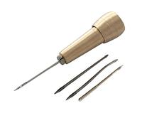Co-link Poignée de cuivre 4 Kit Shoe Repair Tool Stitcher Poinçon Main Aiguilles à coudrepour Cuir Bricolage Couture Réparation Toile (Gold)