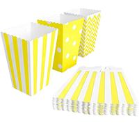 CO Popcorn Boîtes Sacs de Pop-Corn Bonbons Conteneur pour Les Anniversaires, Soirée Cinéma, Carnaval,Fête Pack de 18 (Jaune ou Rose, Couleur aléatoire)