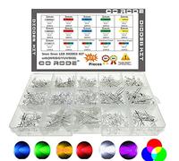 CO RODE Kit de diode LED RVB 3 mm 5 mm avec couleur blanche, rouge, bleu, vert, jaune, UV, clignotement rapide, clignotement lent, RVB