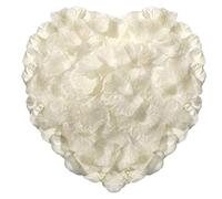CO-RODE Lot de 1 200 pétales de rose ivoire, fleurs artificielles pour mariage, fête, nuit romantique, Saint-Valentin, anniversaires