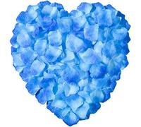 CO-RODE Lot de 1200 pétales de rose en soie pour décoration de mariage, fleurs artificielles (bleu transitionnel)