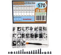 CO-RODE Lot de 571 vis d'ordinateur portable de 19 tailles avec colle bleue et tournevis pour carte mère SSD, ventilateur, disque dur graphique
