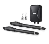 CO-Z Automatisme Portail Battant Double 220V/24V - 2 Moteurs DC 40W pour Vantaux Jusqu'à 400KG et 6M - Alimentation Solaire ou Secteur - 2 Télécommandes Incluses - IP44