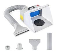 CO-Z Cabine de Peinture Aérographe avec Lumières LED, Boîte de Pulvérisation Pliable avec Plateau Tournant 19 cm Ventilateur 2m³/Min pour Modèle Peinture Artisanale T-Shirt Ongles Décoration Gâteau