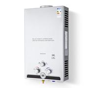 CO-Z Chauffe-Eau à Gaz Instantané 17kW GPL Débit 10L/min Utilisation Extérieures Portable Alimentation Butane Propane LPG Mode Hiver/Eté