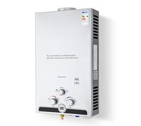CO-Z Chauffe-Eau à Gaz Instantané 27,2kW GPL Débit 16L/min Utilisation Extérieures Portable Alimentation Butane Propane LPG Mode Hiver/Eté