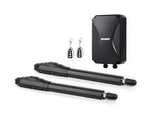 CO-Z Motorisation Portail Battant 220V/24V Double Bras pour 2 Vantaux Jusqu'à 400KG 6M avec 2 Télécommandes Moteur DC Automatisme à Vérins Télescopique Alimentation Solaire ou Batteries