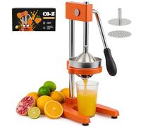 CO-Z Presse Agrumes Manuel Professionnel Silencieux en Acier Inoxydable de Qualité Alimentaire Broyeur Jus Presse Orange Lime Citron Pommes Fruit, Orange