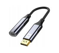 Co2 Adaptateur DisplayPort vers Mini DisplayPort DP 1.4 8K/60Hz, 4K/120Hz, 2K/240Hz, Full HD, Dynamic HDR DSC 3D HDCP 2.2 FEC FreeSync G-Sync, Plug & Play, 32.4 Gbps, bidirectionnel, Aluminium (8K)