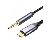 Co2 Câble USB-C vers Mini Jack 3,5 mm AUX avec DAC 128 kHz HD, qualité audio supérieure, aluminium Space Grey, adaptateur compatible avec iPhone, MacBook, iPad Pro, Galaxy (1m).
