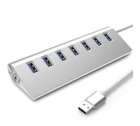 Co2 Hub 7x USB 3.0 Aluminium Plug and Play pour Ordinateur Portable 5Gbps Chipset 2025 Actif Capacité D'alimentation Windows Linux macOS Compatible USB Adaptateur 30cm