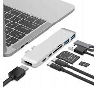 Co2 Hub USB C 7 en 1 pour MacBook Pro Air HDMI 4K Thunderbolt 3 5K 40Gbps USB 3.0 Lecteur SD MicroSD Chargement 100W Aluminium Plug and Play Compatible avec macOS