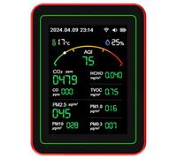 CO2 PM2.5 Formaldéhyde TVOC Testeur de température et d'humidité Détecteur de qualité de l'air Compteur de pollution Testeur d'intérieur