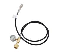 co2 regulator, Adaptateur de remplissage d'air CO2, tuyau tressé 1,5 m CGA320, W21.8-14, G5/8-14, TR21-4, tuyau haute pression noir, raccord soude avec manomètre ,for kegerator(G5 8-14 with gauge)