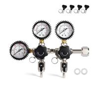 co2 regulator, Régulateur de CO2 à double zone de pression, entrées W21.8/CGA320, système de gazéification for fût de bière maison, eau gazeuse ,for kegerator(CGA320 Barb)