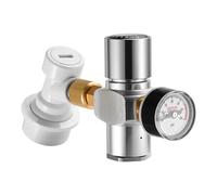 co2 regulator, Régulateur de CO2 portable for mini fût 0-60 PSI, chargeur de carbonatation avec verrouillage à bille de gaz et déconnexion for brassage maison ,for kegerator