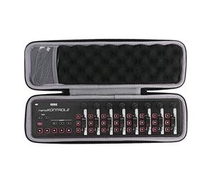 co2CREA Dur Étui de Voyage Rigide Housse Cas pour Korg NanoKontrol2-BK/Korg NANOKEY2-BK/Korg NanoPad2-BKSurface de contrôle(boîte Seule) (Boîtier Noir + poignée)