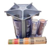CO5IN1 Tube de trieur de pièces de monnaie avec enveloppes de pièces, machine à compter, organiseur de pièces et rouleau de monnaie, vide votre tirelire et tirelire, précis et facile à utiliser
