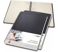 Co820 Lot De 3 Blocs À Spirales, Env. A4 23,6 X 30,1 Cm, Petits Carreaux, Couverture Rigide Idéal Comme Journal Intime, Bullet Journal, Livre D'idées, Cahier D'écriture Noir, Conceptum