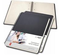 Co823 Lot De 3 Blocs À Spirales, Env. A5 17,4 X 21 Cm, Ligné, Couverture Rigide Idéal Comme Journal Intime, Bullet Journal, Livre D'idées, Cahier D'écriture Noir, Conceptum