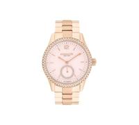 COACH Brooks Montre automatique pour femme Bracelet en acier inoxydable 38 mm avec lunette sertie de cristaux - Remontage automatique - Mode quotidienne haut de gamme - Cadeau pour elle, rose gold
