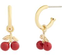 Coach COACH Gold Tone Cherry Charm Huggie Earrings