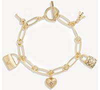 Coach COACH Gold Tone Iconic Charm Bracelet