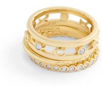 Coach COACH Gold Tone Signature C Open Ring Set