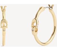 Coach COACH Gold Tone Signature Hoop Earrings