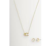Coach COACH Gold Tone Signature Necklace and Earrings Set