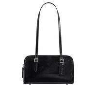 Coach Crinkle Patent Swing Zip Bag, Sac à bandoulière Femme, Lh/Noir, 10.0" L x 3.25" W x 6.0" H