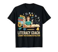 Coach d'alphabétisation en Lecture Leading Reading Revolution Phonics T-Shirt Graphique avec Valeur, Homme, Noir, XL