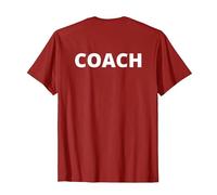 Coach Entraîneur Arrière Dos T-Shirt, Homme, Canneberge, M