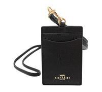 Coach Crossgrain Leather Lanyard Badge ID Holder Black F57311