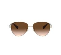 COACH HC7111 Lunettes de soleil Aviator en métal 57 mm, Or clair brillant, Taille unique