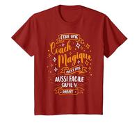 Coach Magique Idee Cadeau Coach Sportif Femme Drole Merci T-Shirt, Enfant, Canneberge, 2 Ans