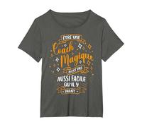Coach Magique Idee Cadeau Coach Sportif Femme Drole Merci T-Shirt, Femme Grandes Tailles, Asphalte, 6X
