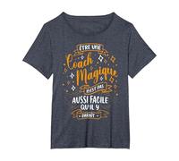 Coach Magique Idee Cadeau Coach Sportif Femme Drole Merci T-Shirt, Femme Grandes Tailles, Bleu Chiné, 6X